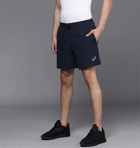 Men Navy Blue Sports Running Shorts